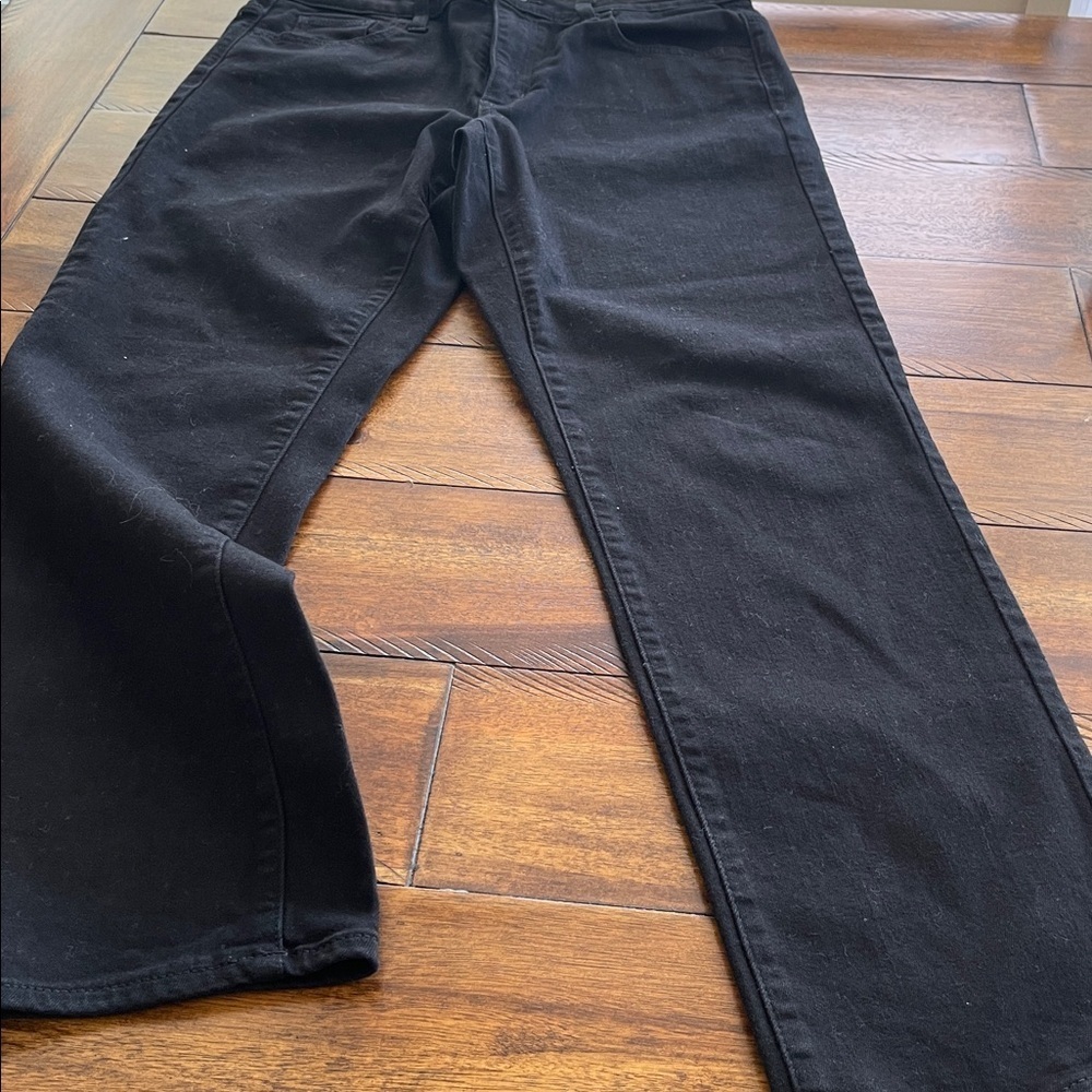 2 Universal Thread black high rise slim straight denim jeans size 4/27S & 4/27R - Picture 14 of 16